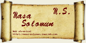 Maša Solomun vizit kartica